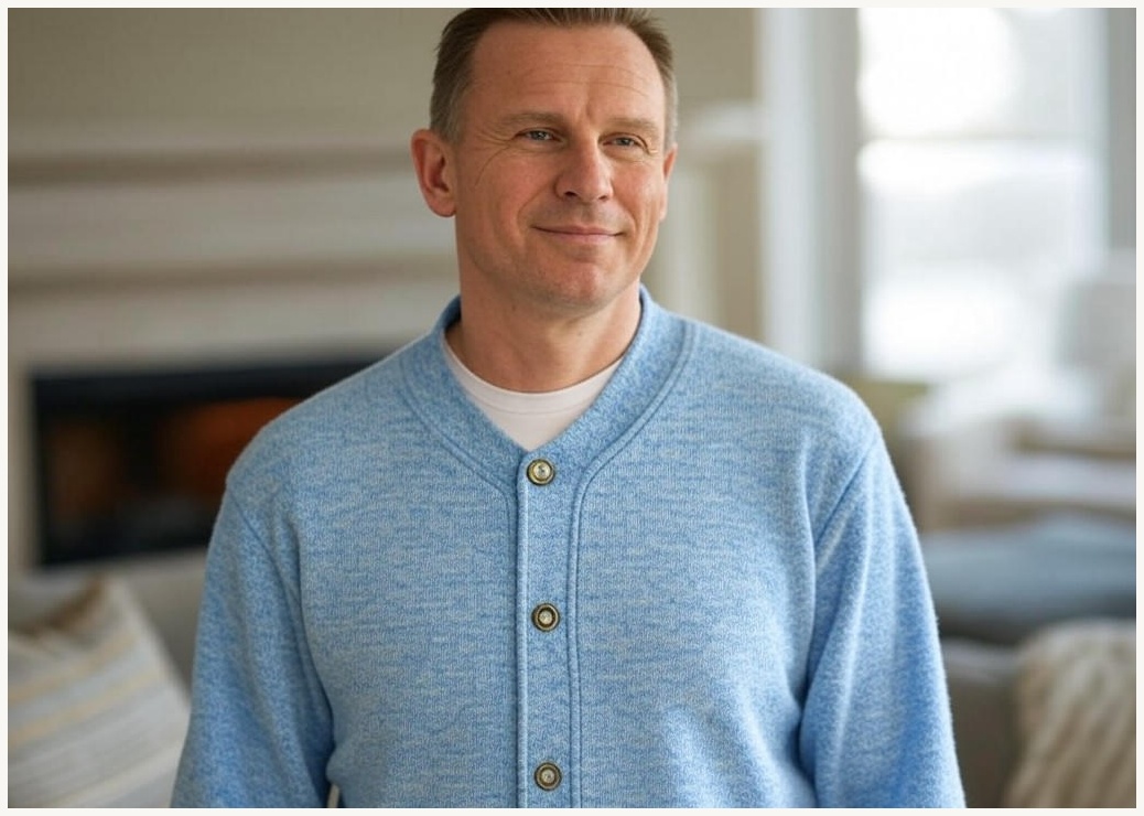 2장 세트 남성용 아이스 오버핏 단추 카라 반팔 니트 (2894-2)