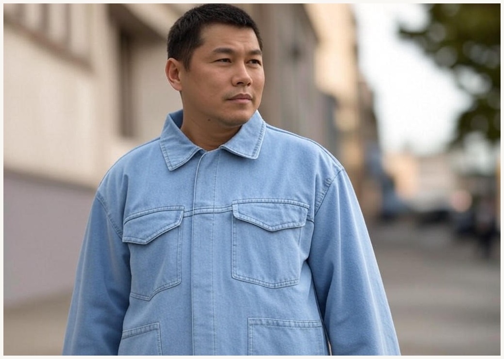 비켄드스튜디오 남성용 캐주얼 오버핏 면 코튼 투포켓 트러커 자켓 [1055]